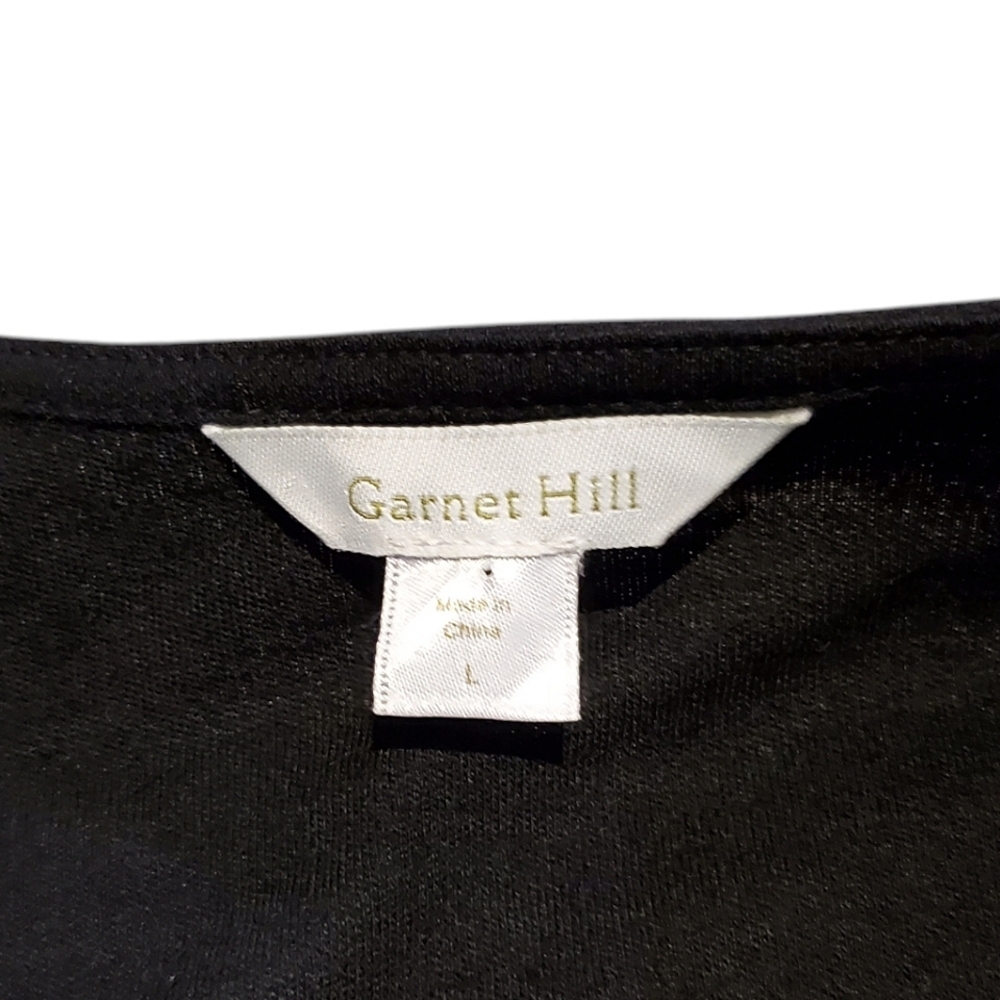 Garnet Hill Dress Whimsigoth Pin-Up Faux Wrap Soft Midi 100% Wool Peplum Large - Picture 6 of 12